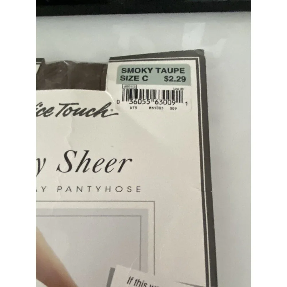 Nice Touch Day Sheer Pantyhose Non Control Size C Smokey Taupe Day Sheer Toe NIB